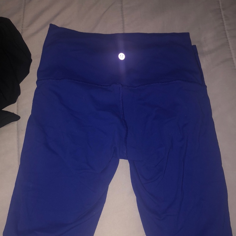 full length blue lululemon leggings
